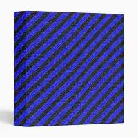 Thin Black and Blue Diagonal Stripes Binder