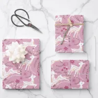Woodland Elegance: Deer and Fawn Fantasy Wrapping Paper Sheets