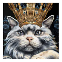 Grey Cat in a Crown Acrylic Print