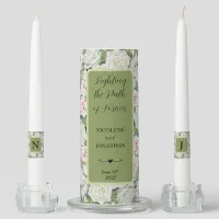 Elegant Floral Embrace Wedding Unity Candle Set