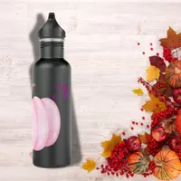 Monogram Initial with Pink Pumpkin | Stainless Steel Water Bottle