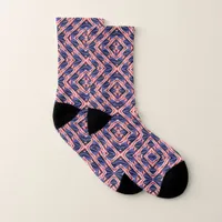 American Flag in the Wind Waving Banner Tiled Socks