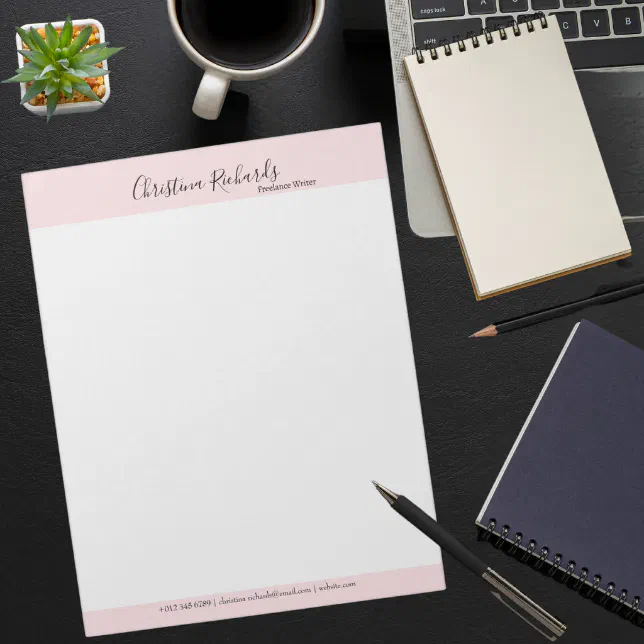 Stylish Pink Minimalist Notepad