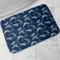 Undersea Dolphins and Fish Swimming Bath Mat