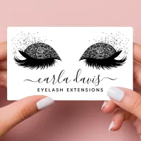 Signature Script Black Glitter Eyelashes Business Card