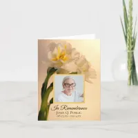 White Double Daffodils Funeral Sympathy Thank You Card