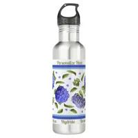 Blue Hydrangea Flowers Art Personalized  Stainless Steel Water Bottle