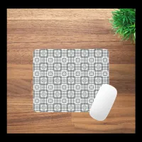 Black and White Geometric Squares Pattern Mouse Pad