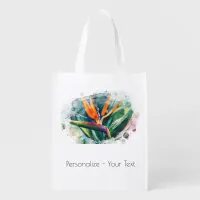 *~* AP10 Bird of Paradise Art Painting #2 Grocery Bag