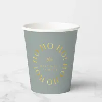 Earthy Green Gold Christmas Ho Ho Ho ID1009 Paper Cups