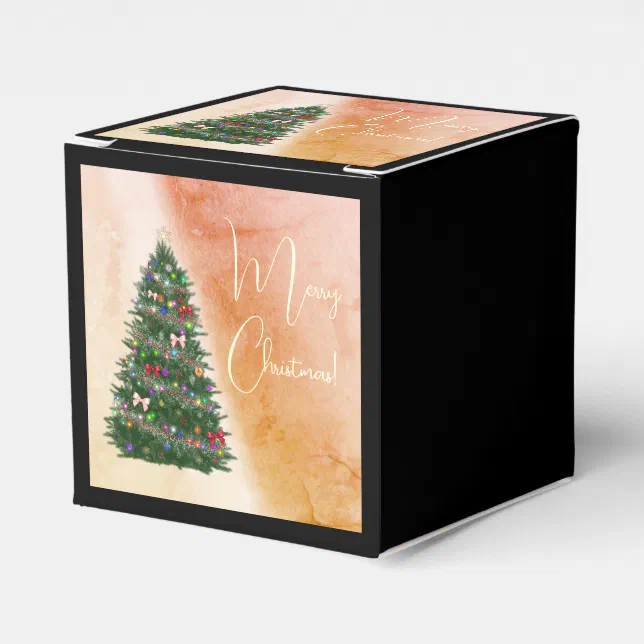 Colorful decorated christmas tree  favor boxes