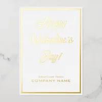 White and Gold Business Valentine Foil Card