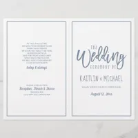 Wedding Modern Brush Script - Dusty Blue Programs