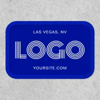 Blue and White Modern Rectangular Logo Patch