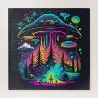 Psychedelic UFO Fantasy Art Jigsaw Puzzle