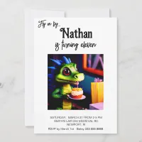 *~* AP88 PHOTO Baby Dragon Birthday Party Invitation