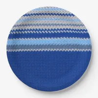 Paper Plate - Crochet Pattern in Blue Stripes