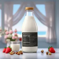 Customizable Black FDA-Compliant Milk Food Label