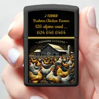 Gathering Leghorn Chickens on a Sunny Farm Zippo Lighter