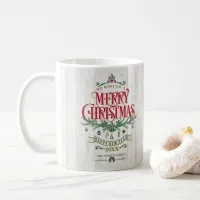 Rustic Christmas Typography Red/Green ID550 Coffee Mug