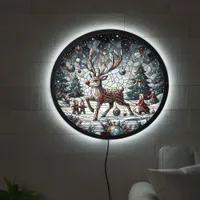 Reindeer dances in a winter wonderland LED sign