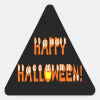 Halloween Squash Text Triangle Sticker