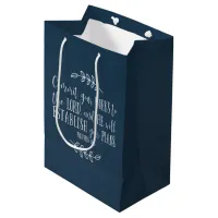 Modern Elegant Christian Bible Verse Typography Medium Gift Bag