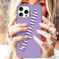 Cute Purple Minimalist Custom Name iPhone 16 Pro Max Case