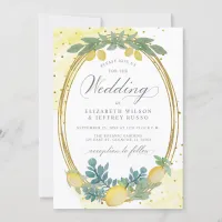 Rustic Lemon Citrus Boho Summer Wedding Invitation