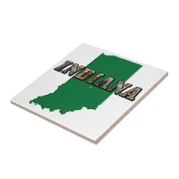 Indiana State Map Picture Text Tile