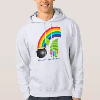 Rainbow Gnome Pot of Gold St Paddys Day Hoodie