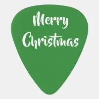 Green and White Festive Merry Christmas  Guitar Pick