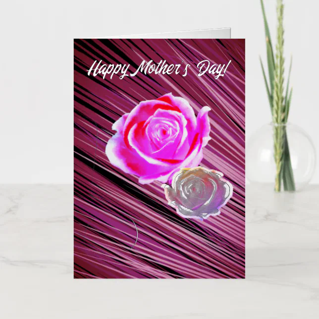 Red and White rose for Mother’s Day Foil Greeting Card