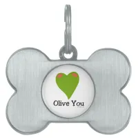 Olive You Pet ID Tag