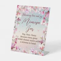 Blossoming Romance - Bridal Shower Mimosa Bar Pedestal Sign