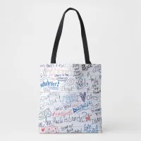 Fun Notebook School Boredom Doodle Art Tote Bag