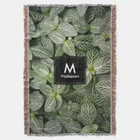 Fittonia Mosaic Plant with Variegated Leaves Throw Blanket