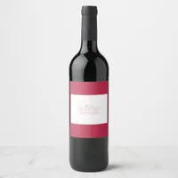 Cheers to Love Elegant Viva Magenta Script Wedding Wine Label