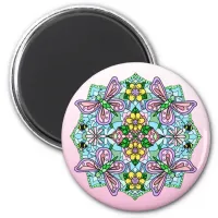 Butterfly Mandala Whimsical Hand Drawn  Magnet