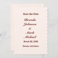 Personalized Bride & Groom Save the Date Flat Card