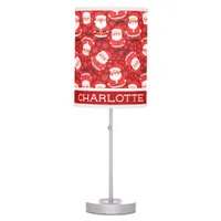 Santa Claus Red Girls Name Bedside Table Lamp