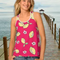 Bright Lemon Pattern Hand Drawn Summer Modern Bold Tank Top