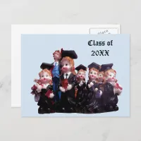 Graduate Class of 20XX Porcelain Figurines Photo Announcement Postcard