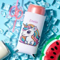 Rainbow Coloured Unicorn Motif Seltzer Can Cooler