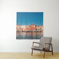 Venetian harbor in Chania at blue hour, Crete,   Tapestry