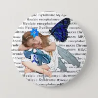 ME/CFS Angel Fairy Girl Awareness Ribbon Pinback Button