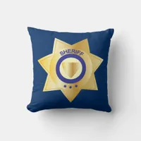 Sheriff Gold Star Badge Throw Pillow