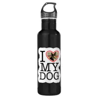 I Love My Dog Personalized Stainless Steel Water Bottle