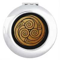 Triple Celtic Knot Swirl Mandala Compact Mirror