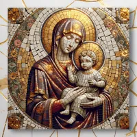 Blessed Mother Mary and Baby Jesus | Religoius Metal Print